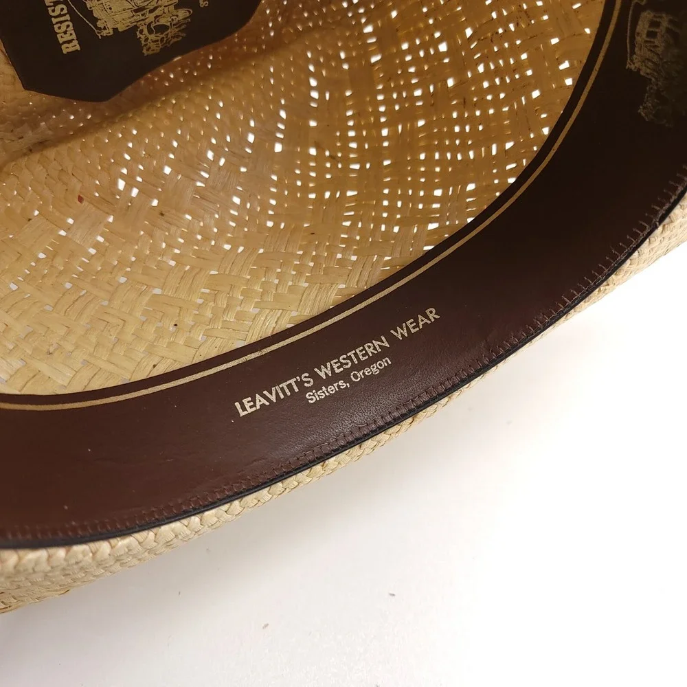 Cowboy Hat‎ Resistol StageCoach Straw Western Band Size 6 7/8 Sisters Cowgirl